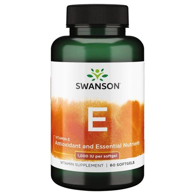 Swanson Vitamin E, 1000 IU - 60 softgels - Lilly’s Pharmacy & Health Store