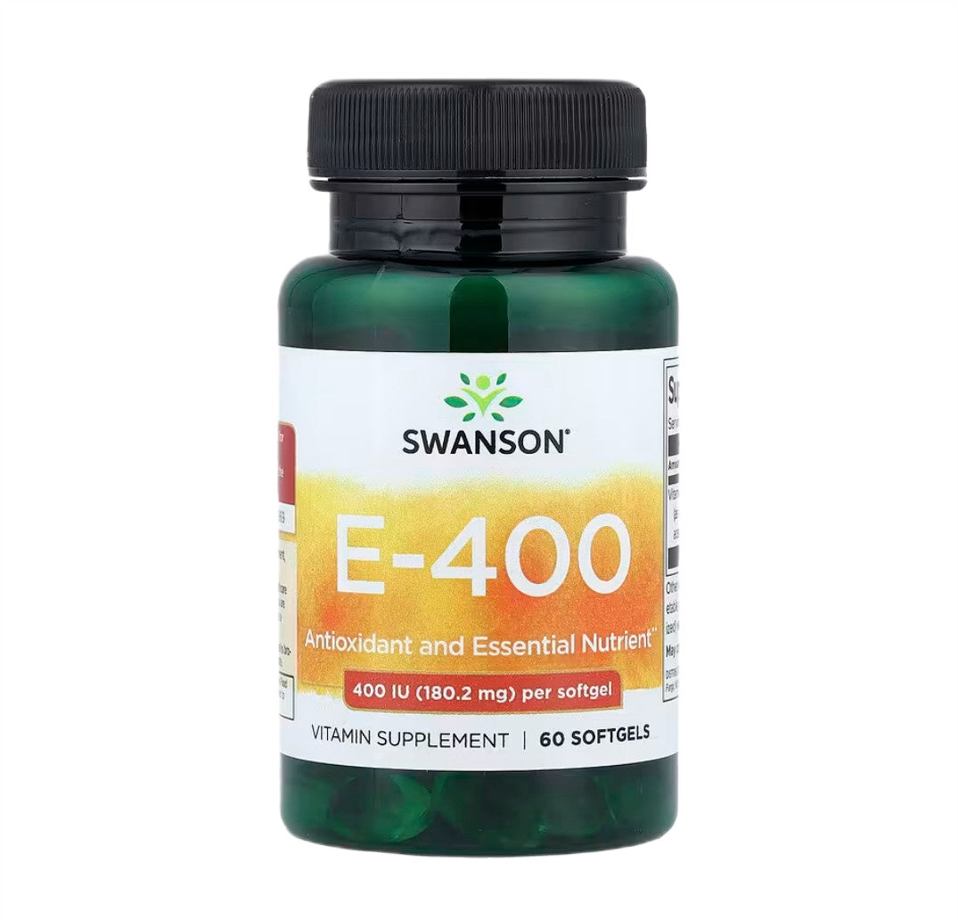 Swanson Vitamin E, 400 IU - 60 softgels - Lilly's Pharmacy