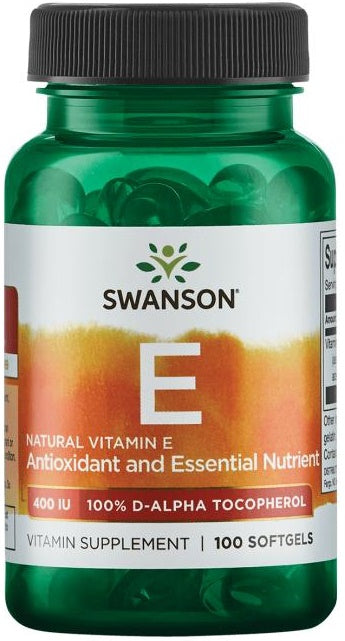 Swanson Vitamin E, 400 IU Natural - 100 softgels - Lilly's Pharmacy