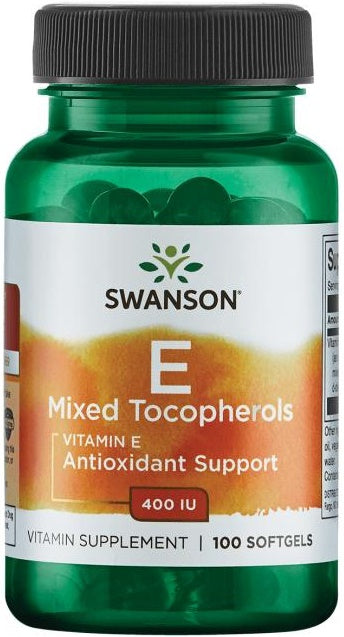 Swanson Vitamin E Mixed Tocopherols, 400 IU - 100 softgels - Lilly's Pharmacy