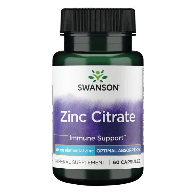 Swanson Zinc Citrate, 50mg - 60 Caps - Lilly's Pharmacy