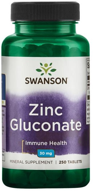 Swanson Zinc Gluconate, 30mg - 250 tablets - Lilly's Pharmacy