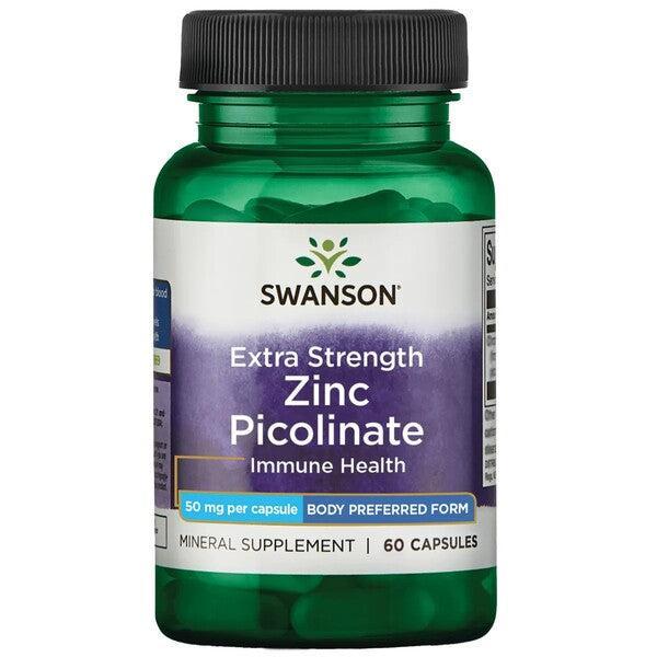 Swanson Zinc Picolinate Body Preferred Form, 50mg Extra Strength - 60 caps - Lilly’s Pharmacy & Health Store