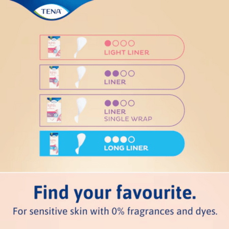 TENA Lights Long Incontinence Liner For Sensitive skin (Vinci) 20's- Lillys Pharmacy and Health Store