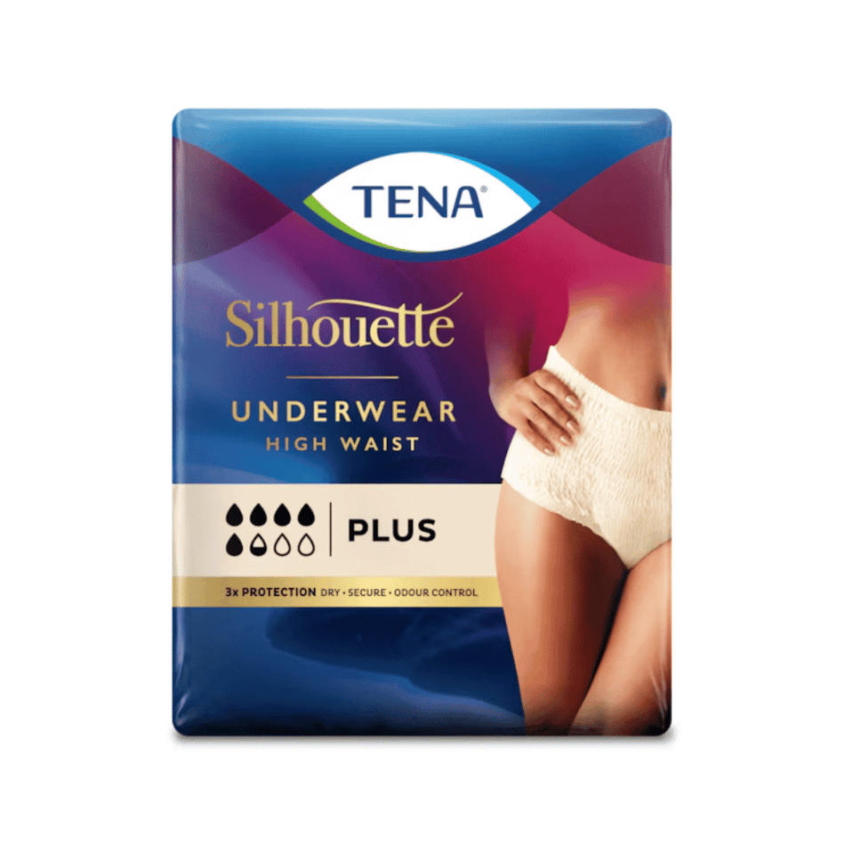 TENA Silhouette Plus High Waist Crème Incontinence Underwear Large 8's- Lillys Pharmacy and Health Store