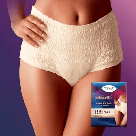 TENA Silhouette Plus High Waist Crème Incontinence Underwear - Medium 9's- Lillys Pharmacy and Health Store