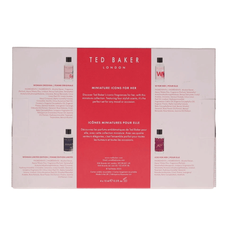 Ted Baker Ladies 15ml 4pc Gift Set15ml Skinwear Edt Splash, 15ml Skinwear Limited Edition Splash, 15ml Women Edt Splash, 15ml X20 Edt Splash- Lillys Pharmacy and Health Store