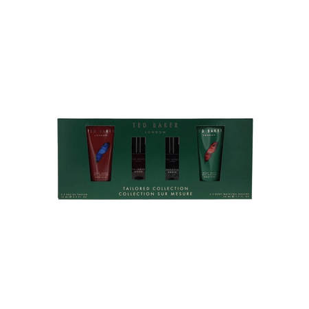 Ted Baker Tailored 15ml 4 Piece Gift Set - 15ml Amber Eau de Parfum Spray, 15ml Wood Eau de Parfum Spray, 50ml Amber Body WAsh, 50ml Wood Body Wash- Lillys Pharmacy and Health Store