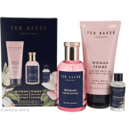 Ted Baker Woman Limited Edition 100ml 3 Piece Gift Set - 100ml Eau de Toilette Spray, 15ml Eau de Toilette Spray, 150ml Body Wash- Lillys Pharmacy and Health Store