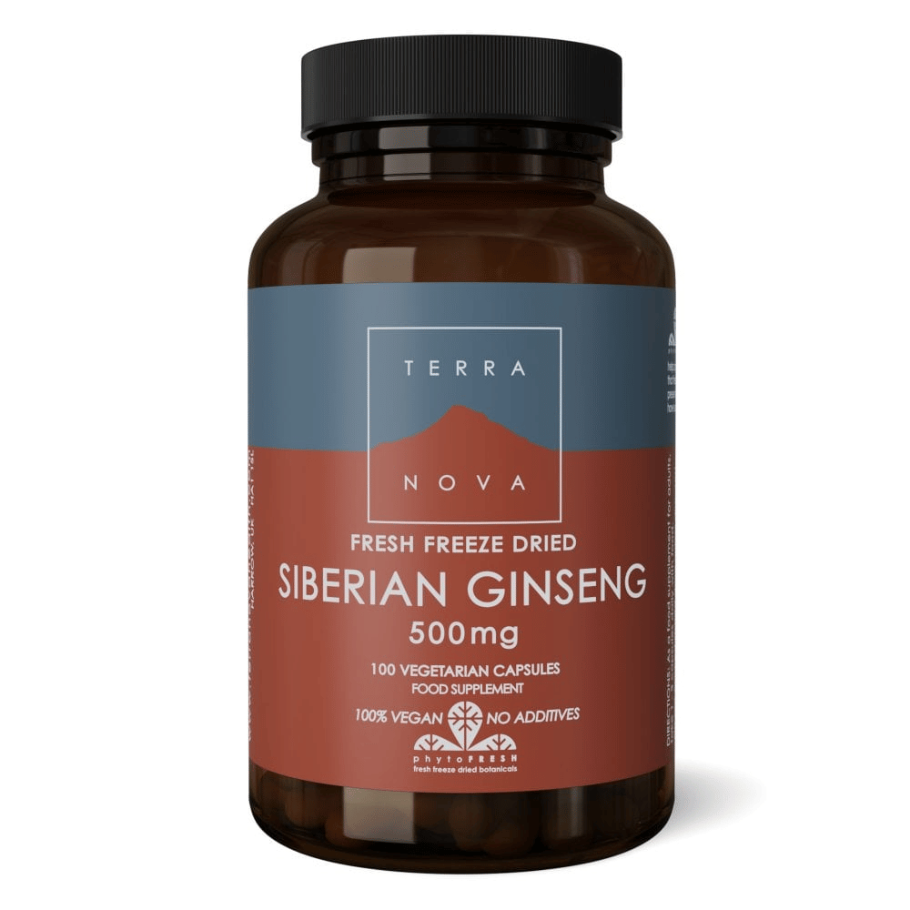 Terra Nova Org Siberian Ginseng 500mg Fresh Freeze 100caps- Lillys Pharmacy and Health Store