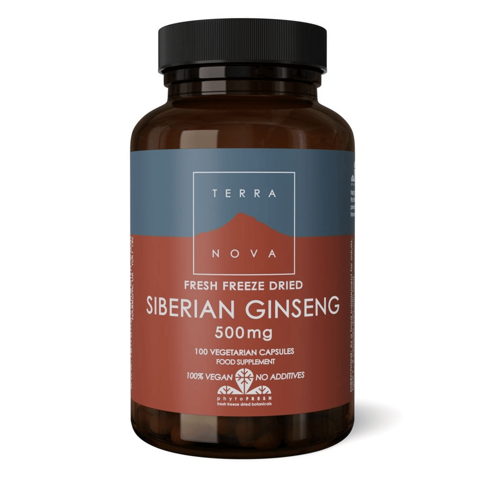 Terra Nova Org Siberian Ginseng 500mg Fresh Freeze 100caps- Lillys Pharmacy and Health Store