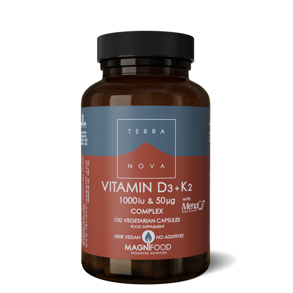 Terra Nova Vitamin D3 1 000iu With Vitamin K2 50ug Complex 100caps- Lillys Pharmacy and Health Store