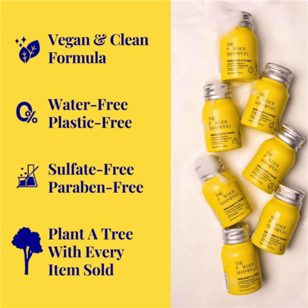 The Powder Shampoo Bergamot & Thyme Invigorating Shampoo for Thinning & Ageing Hair 20g- Lillys Pharmacy and Health Store