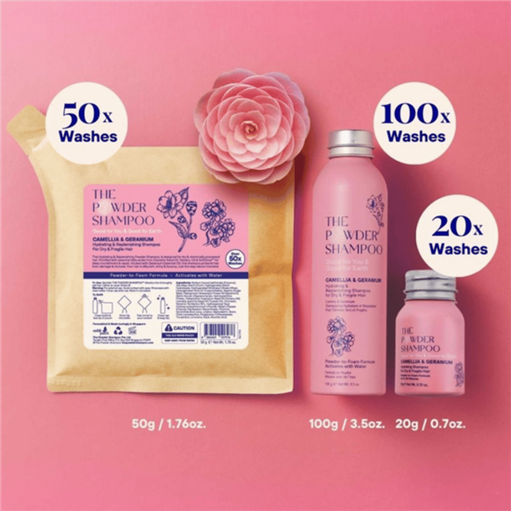 The Powder Shampoo Camellia & Geranium Hydrating Shampoo For Dry & Fragile Hair 20g- Lillys Pharmacy and Health Store