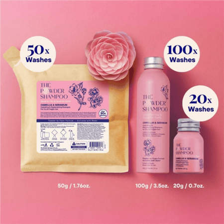 The Powder Shampoo Camellia & Geranium Hydrating Shampoo For Dry & Fragile Hair 20g- Lillys Pharmacy and Health Store