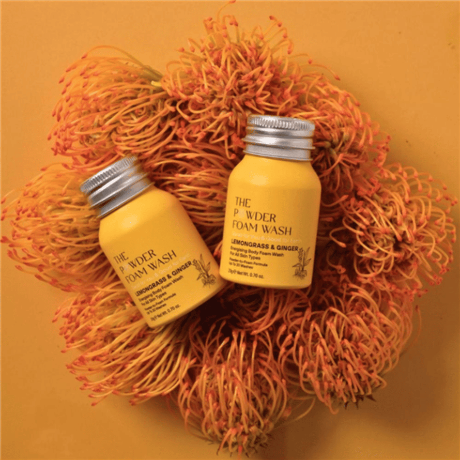 The Powder Shampoo Lemongrass & Ginger Energising Body Foam Wash 20g- Lillys Pharmacy and Health Store