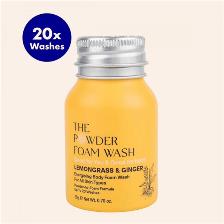 The Powder Shampoo Lemongrass & Ginger Energising Body Foam Wash 20g- Lillys Pharmacy and Health Store