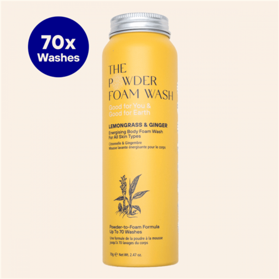 The Powder Shampoo Lemongrass & Ginger Energising Body Foam Wash 70g- Lillys Pharmacy and Health Store