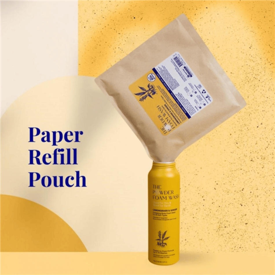 The Powder Shampoo Lemongrass & Ginger Energising Body Foam Wash Refill Pouch 50g- Lillys Pharmacy and Health Store