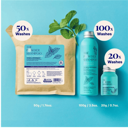 The Powder Shampoo Peppermint & Thyme Purifying Shampoo Refill Pouch 50g- Lillys Pharmacy and Health Store