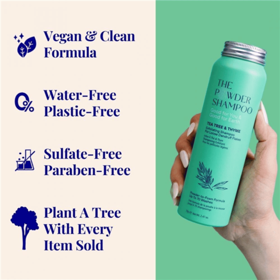 The Powder Shampoo Tea Tree & Thyme Exfoliating Shampoo 70g- Lillys Pharmacy and Health Store