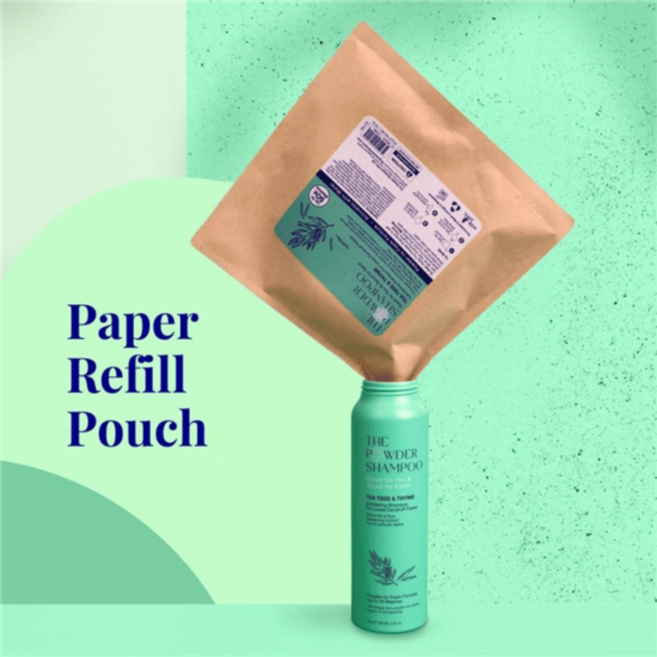 The Powder Shampoo Tea Tree & Thyme Exfoliating Shampoo Refill Pouch 50g- Lillys Pharmacy and Health Store