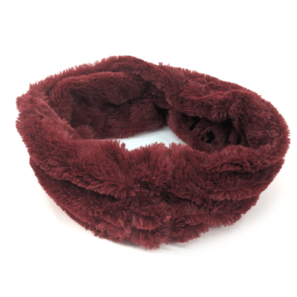 Thies - Gathered Faux Fur Snood - Burgundy- Lillys Pharmacy and Health Store