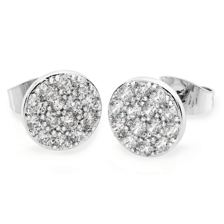 Tipperary Crystal Concave Pave Moon Earrings Silver- Lillys Pharmacy and Health Store