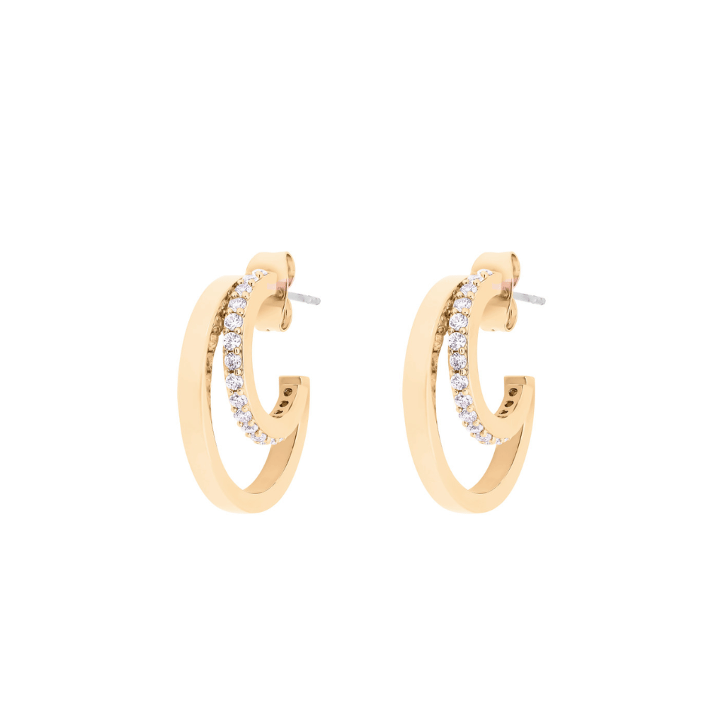 Tipperary Crystal Double C Earrings Gold- Lillys Pharmacy and Health Store