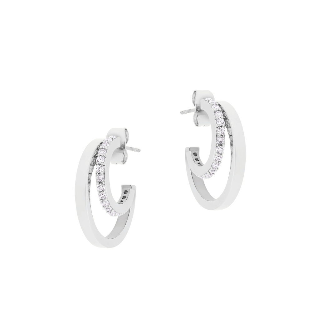 Tipperary Crystal Double C Earrings Silver- Lillys Pharmacy and Health Store