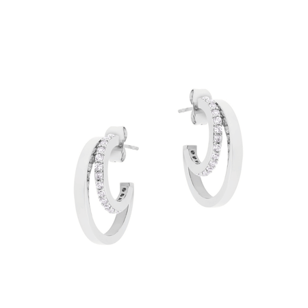 Tipperary Crystal Double C Earrings Silver- Lillys Pharmacy and Health Store