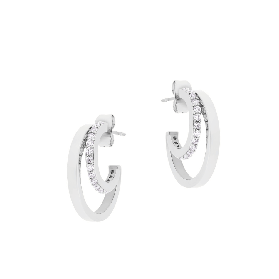 Tipperary Crystal Double C Earrings Silver- Lillys Pharmacy and Health Store