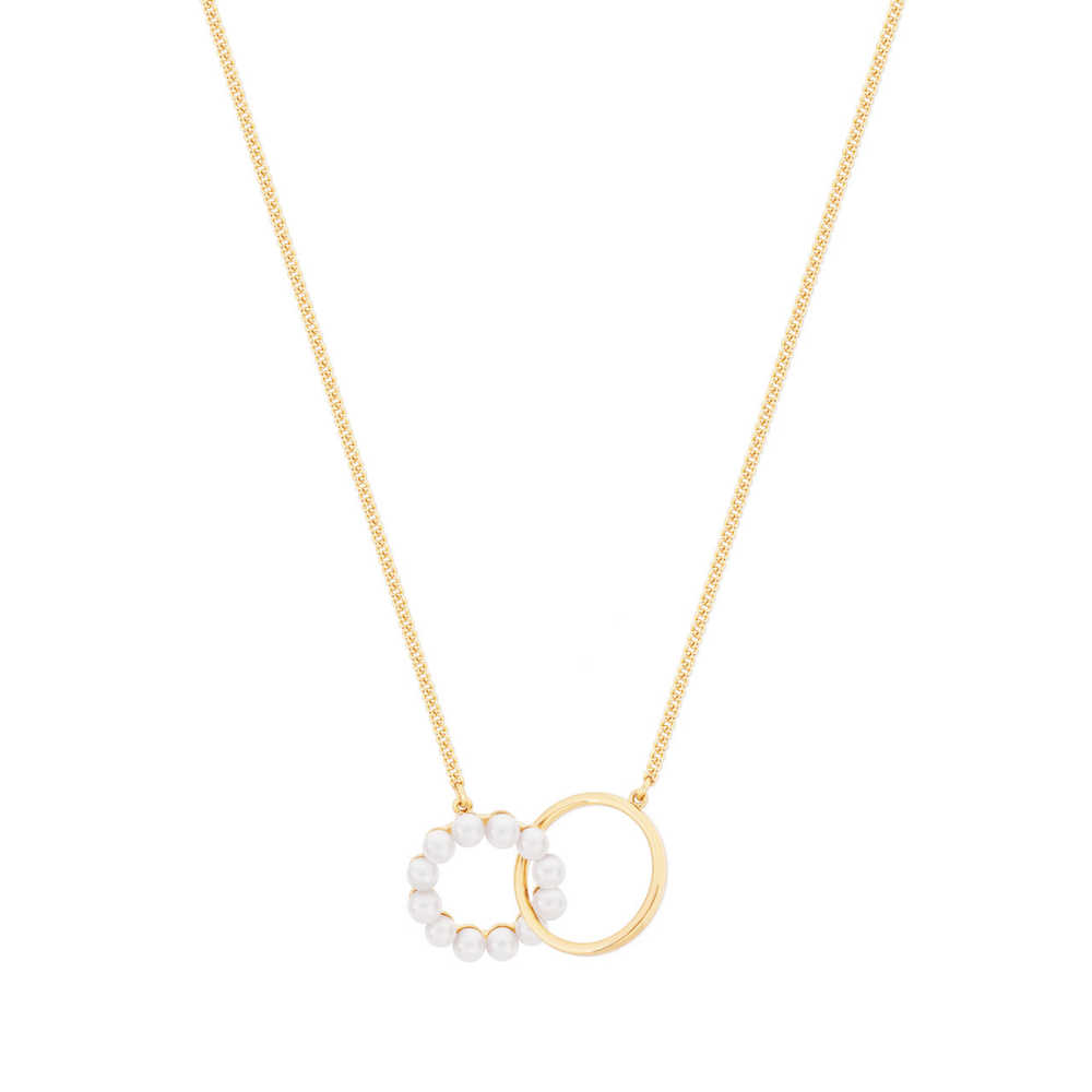 Tipperary Crystal Pearl & Silver Circle Pendant Gold- Lillys Pharmacy and Health Store