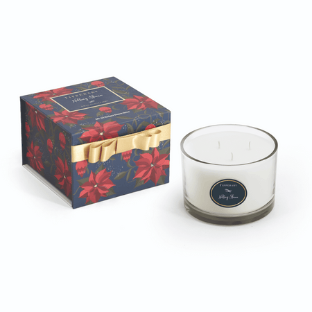 Tipperary Poinsettia 3 Wick Candle - Nollaig Shona- Lillys Pharmacy and Health Store
