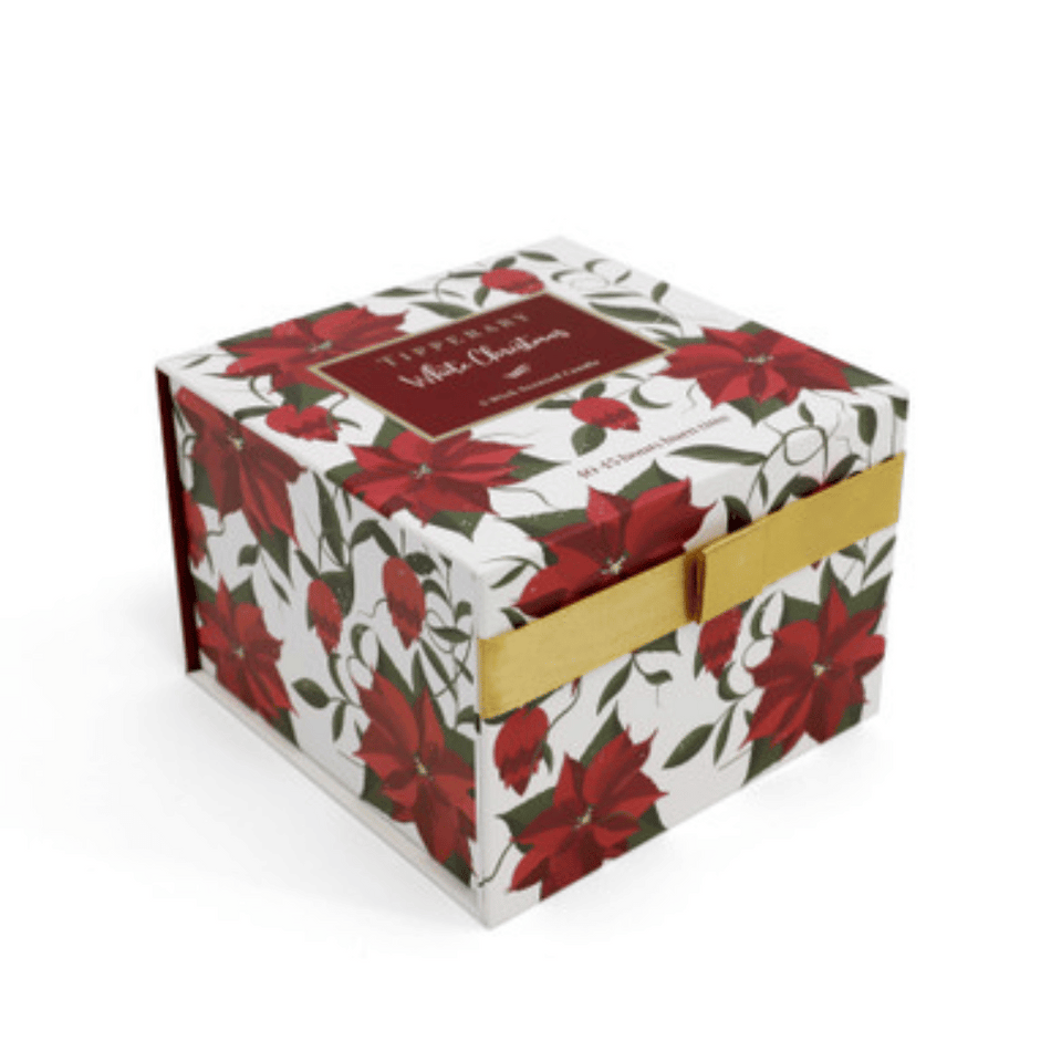 Tipperary Poinsettia 3 Wick Candle - White Christmas- Lillys Pharmacy and Health Store
