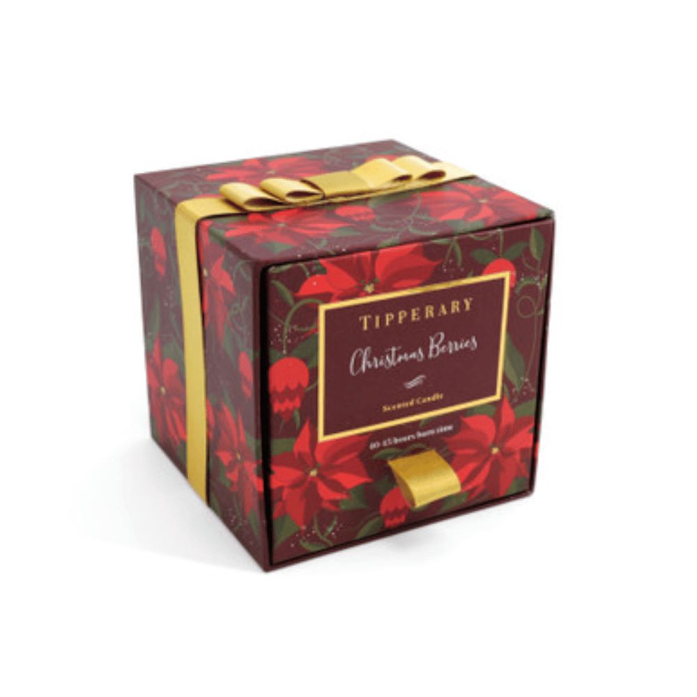 Tipperary Poinsettia Tumbler Candle - Christmas Berries- Lillys Pharmacy and Health Store