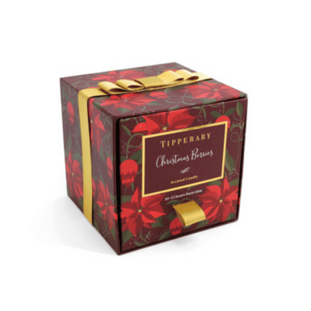 Tipperary Poinsettia Tumbler Candle - Christmas Berries- Lillys Pharmacy and Health Store