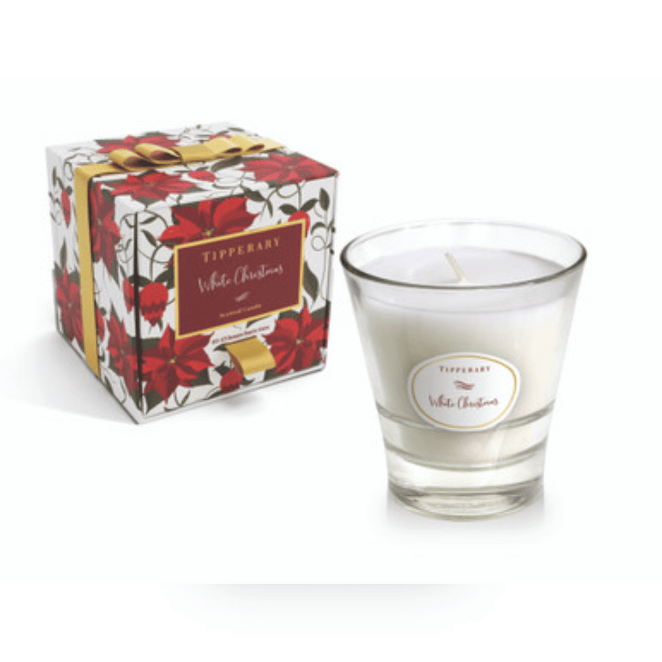 Tipperary Poinsettia Tumbler Candle - White Christmas- Lillys Pharmacy and Health Store