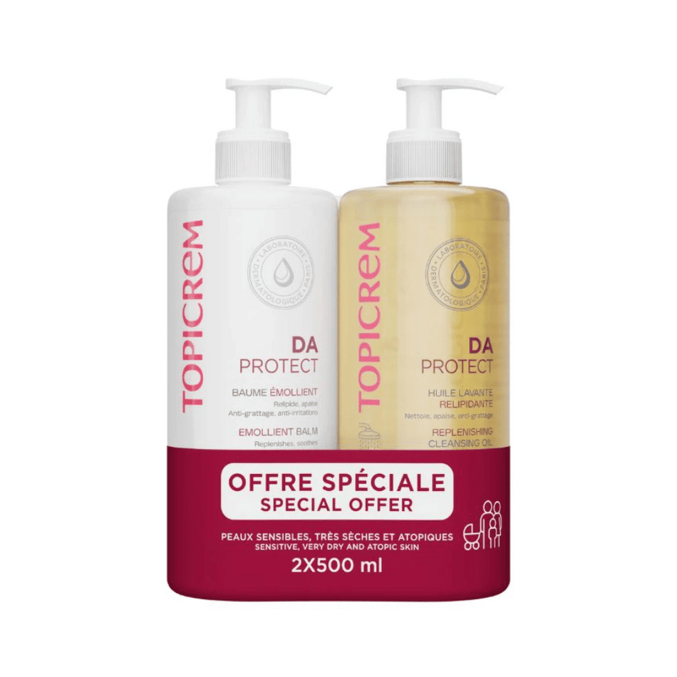 Topicrem Emollient Balm 500ml + Replenishing Cleansing Oil 500ml Duo- Lillys Pharmacy and Health Store