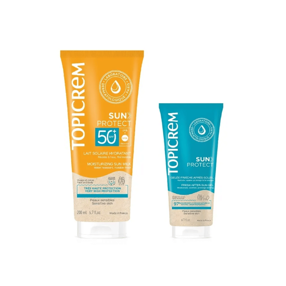 Topicrem Sun Milk SPF50+ 200ml + After Sun Fresh Gel 50ml- Lillys Pharmacy and Health Store