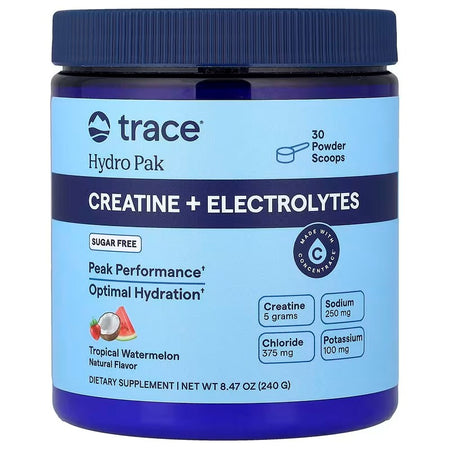 Trace Minerals Hydro Pak Creatine + Electrolytes, Tropical Watermelon - 240g - Lilly's Pharmacy