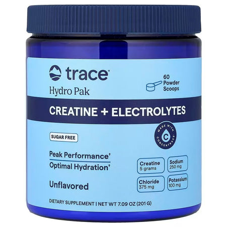 Trace Minerals Hydro Pak Creatine + Electrolytes, Unflavored - 201g - Lilly's Pharmacy