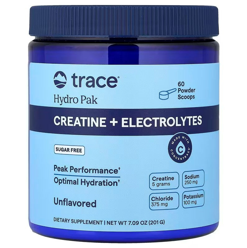 Trace Minerals Hydro Pak Creatine + Electrolytes, Unflavored - 201g - Lilly's Pharmacy