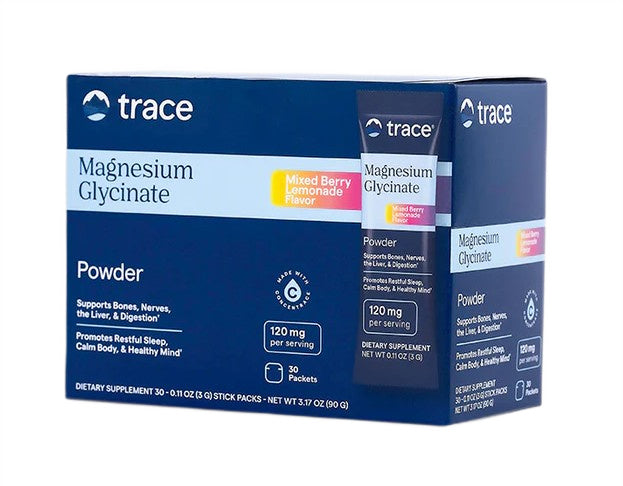 Trace Minerals Magnesium Glycinate Powder Stick Packs, Mixed Berry Lemonade - 30 x 3g - Lilly's Pharmacy