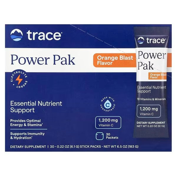 Trace Minerals Power Pak, Orange Blast - 30 packets - Lilly's Pharmacy