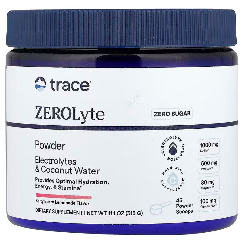 Trace Minerals ZEROLyte Powder, Salty Berry Lemonade - 315g - Lilly's Pharmacy