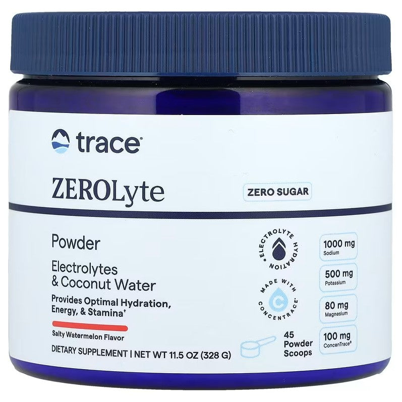 Trace Minerals ZEROLyte Powder, Salty Watermelon - 328g - Lilly's Pharmacy