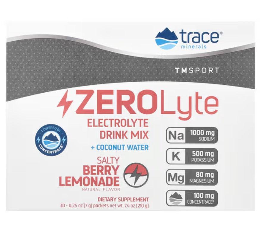 Trace Minerals ZEROLyte, Salty Berry Lemonade - 30 packets - Lilly’s Pharmacy & Health Store
