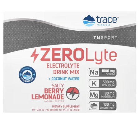Trace Minerals ZEROLyte, Salty Berry Lemonade - 30 packets - Lilly’s Pharmacy & Health Store