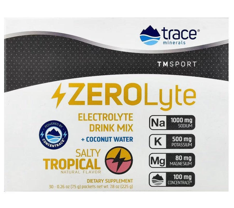 Trace Minerals ZEROLyte, Salty Tropical - 30 packets - Lilly’s Pharmacy & Health Store